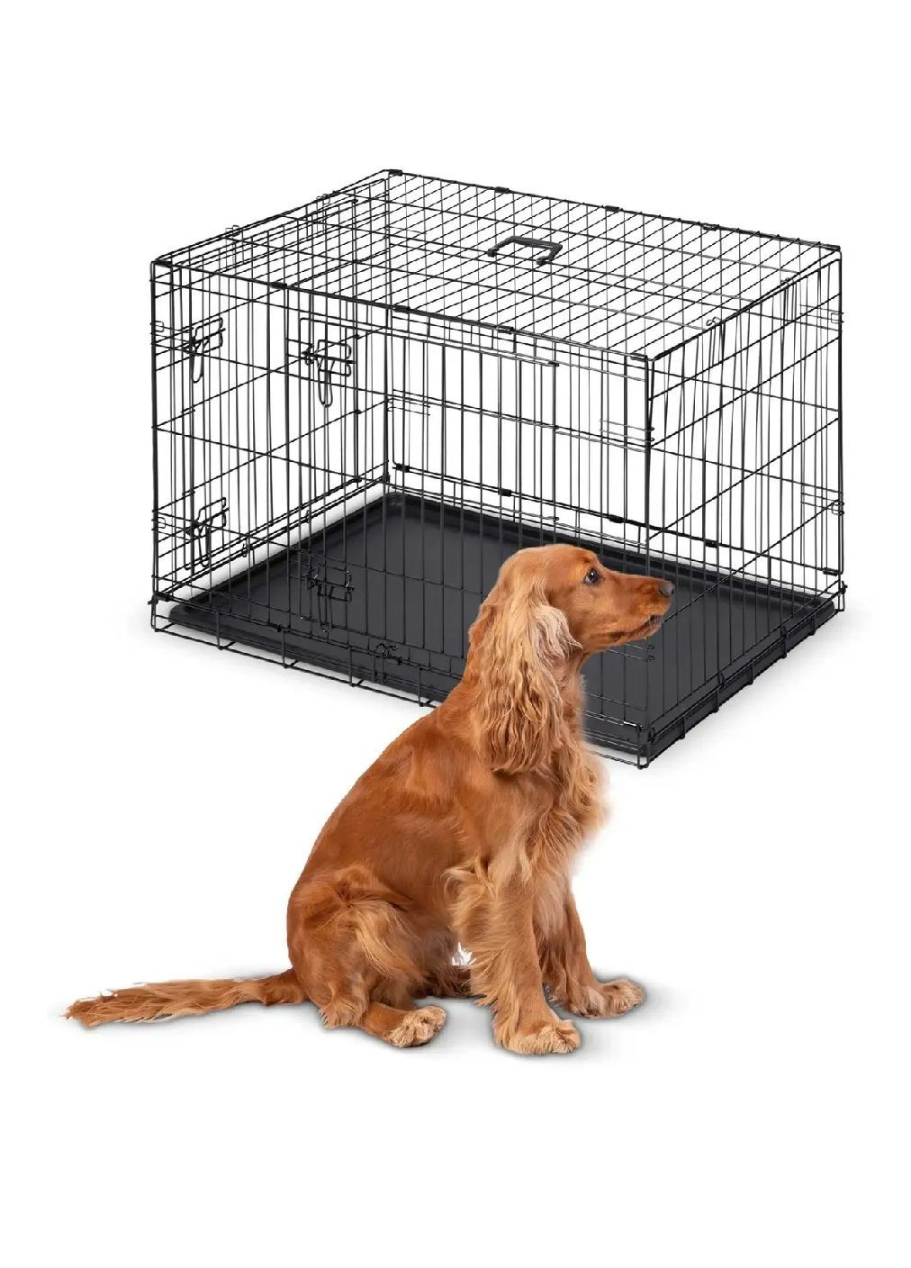 Металева клітка вольєр транспортер для перевезення транспортування тварин собак 91х57х62 см (478253-Prob) Розмір М Unbranded (303455425)
