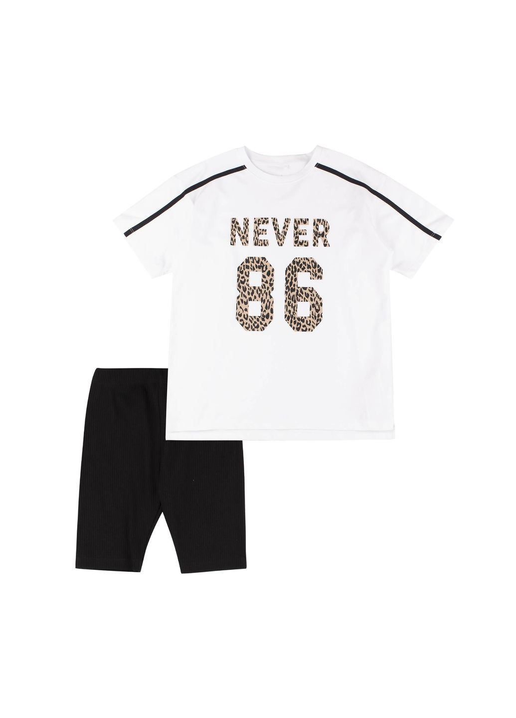 Білий демісезонний костюм літній, р. /, чорний / 1y0 Бембі КС815 супрем