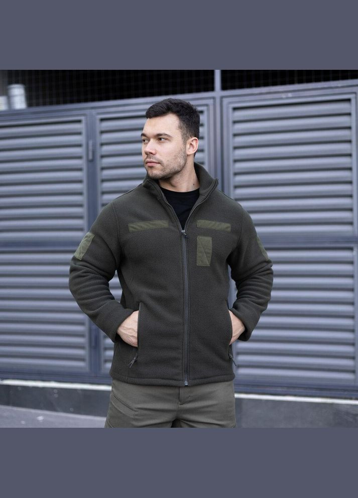 Тактическая мужская флисовая кофта олива No Brand (346085202)