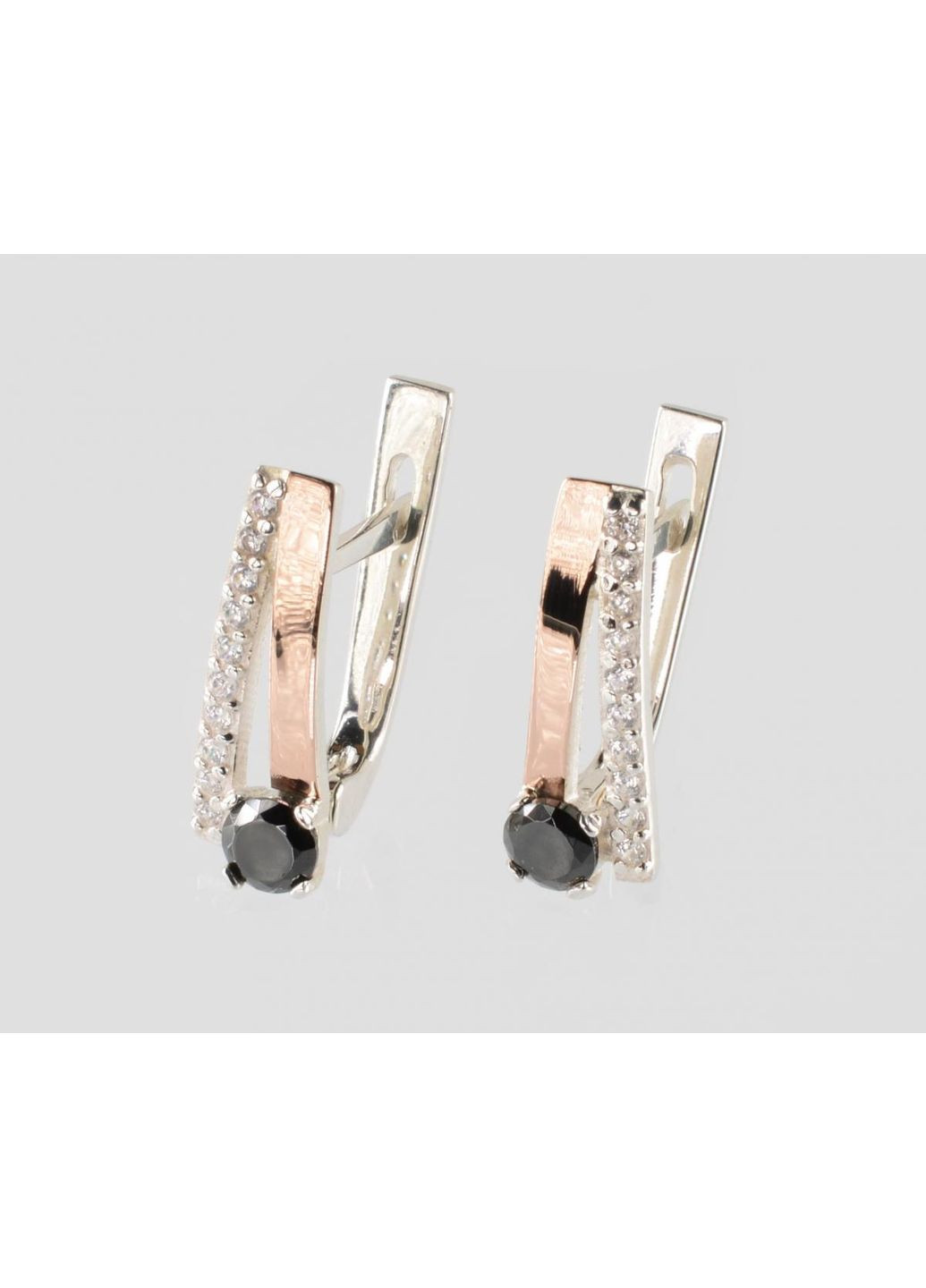 Серебряные серьги с золотыми пластинами Silver Style (367112670)