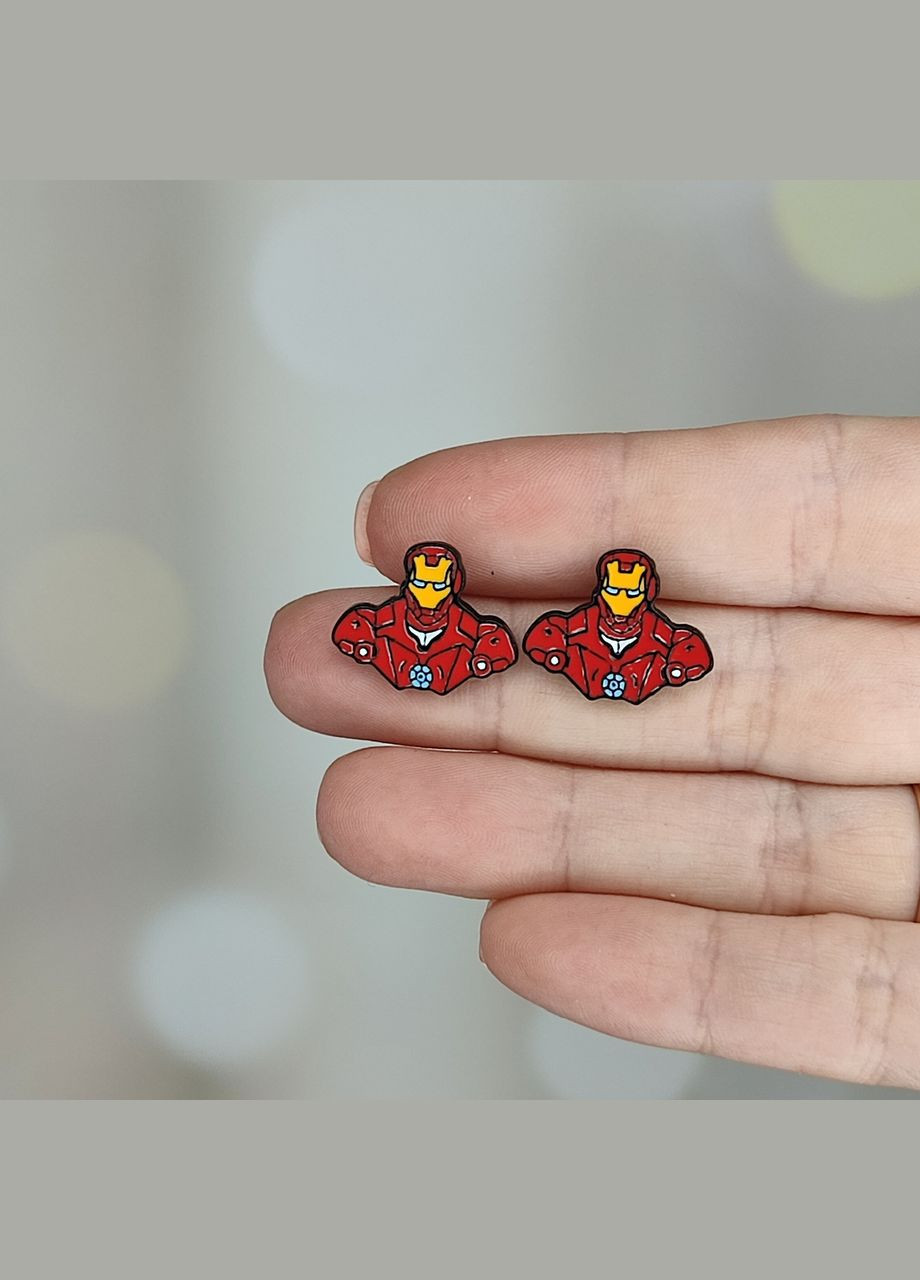Сережки с супергероями Marvel Comics "Железный Человек, Iron Man" SureGeek (317046365)