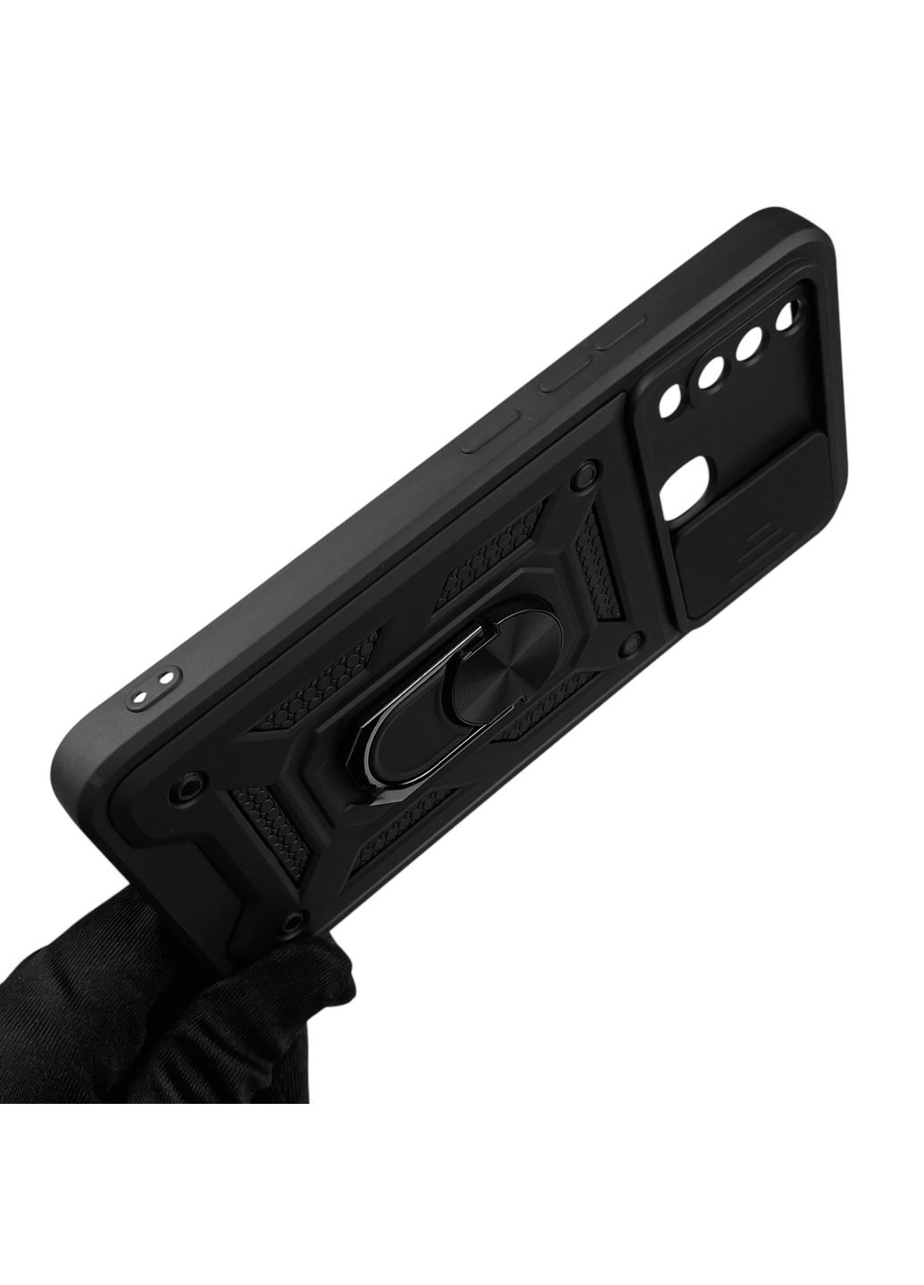 Чохол для Y17 броньований з кільцем-тримачем підставкою зі шторкою на віво у17 чорний rg1 Vivo (366236025)