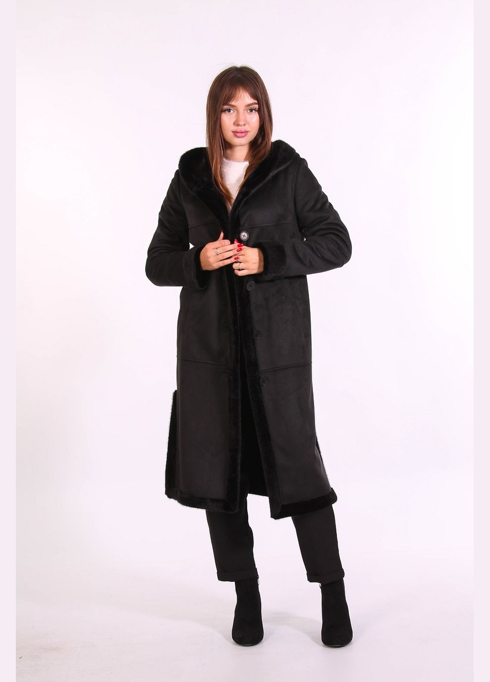 Дублянка довга жіноча 9300 дубляж чорна Актуаль (302082182)