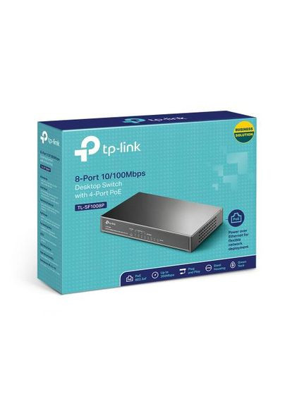 Комутатор TL-SF1008P, 8xFE/PoE 65W, некерований, настольний TP-Link (360394578)