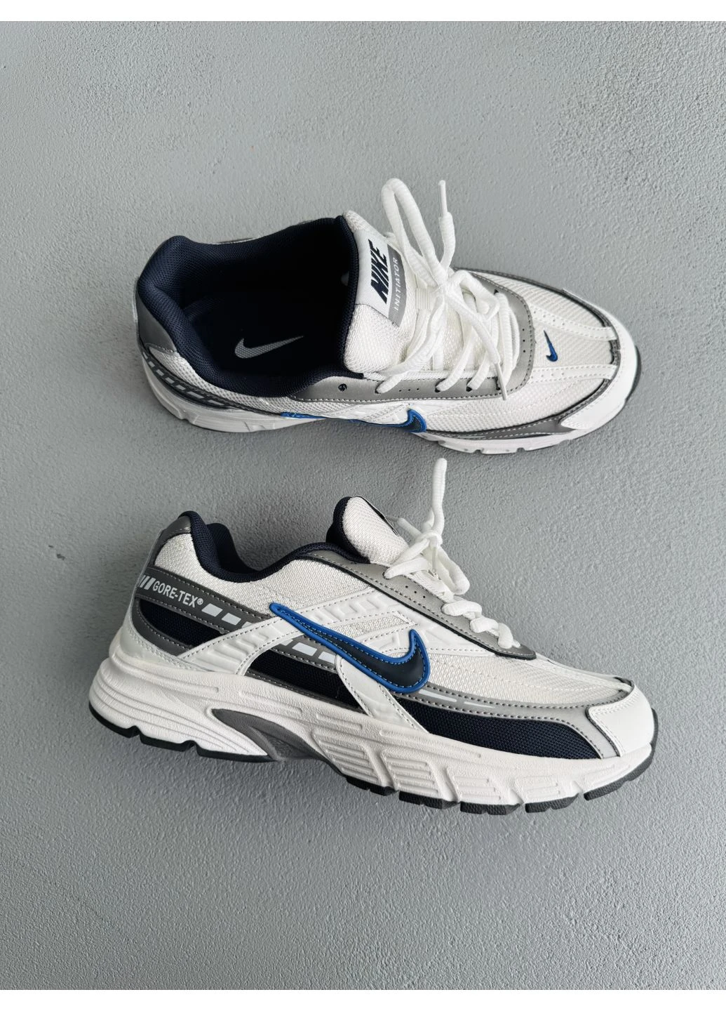 Белые летние кроссовки nike initiator white/gray/blue gore-tex найк инитиатор No Brand