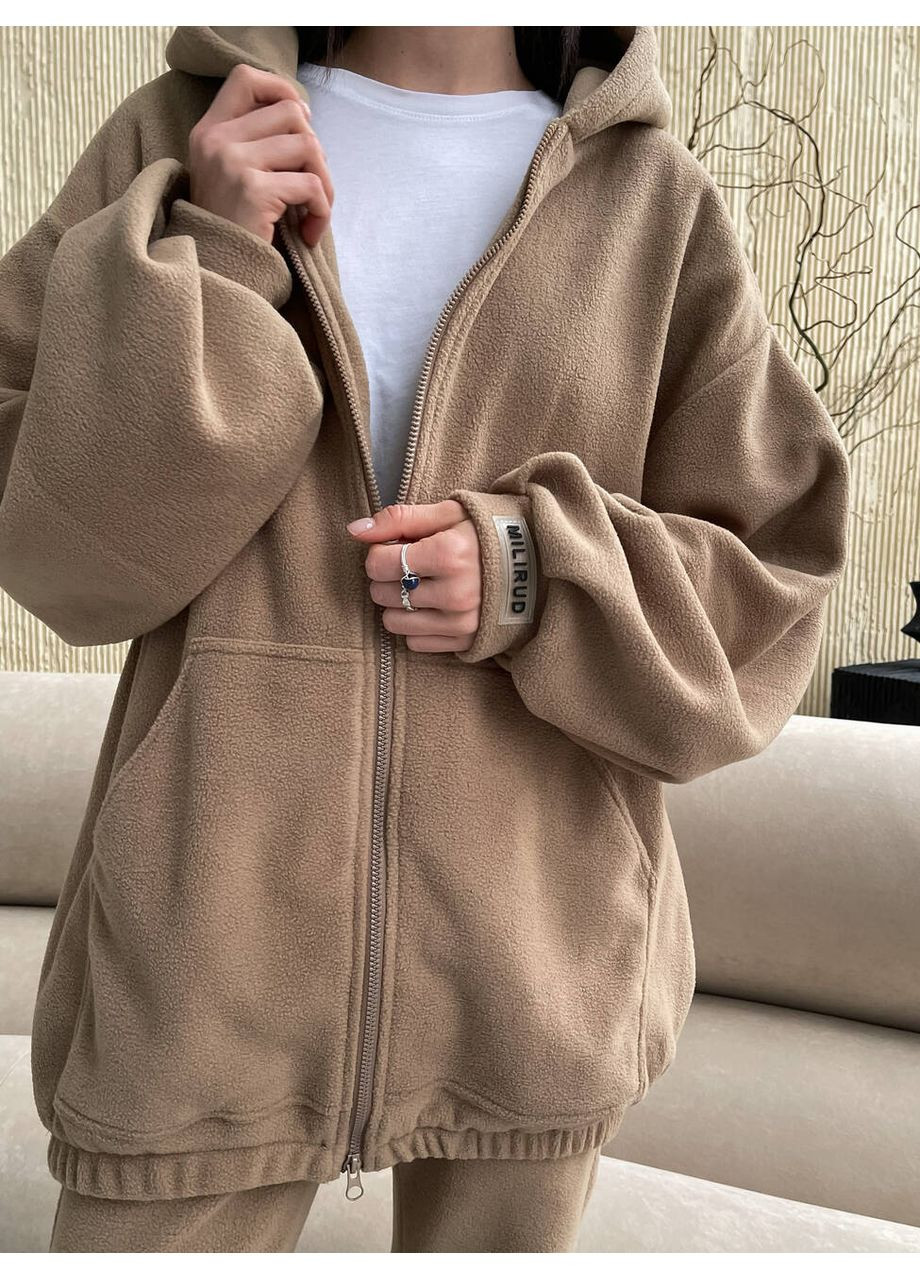 Жіночий флісовий базовий костюм ZIP блискавка (худі + штани) (mil550) milirud (365860001)