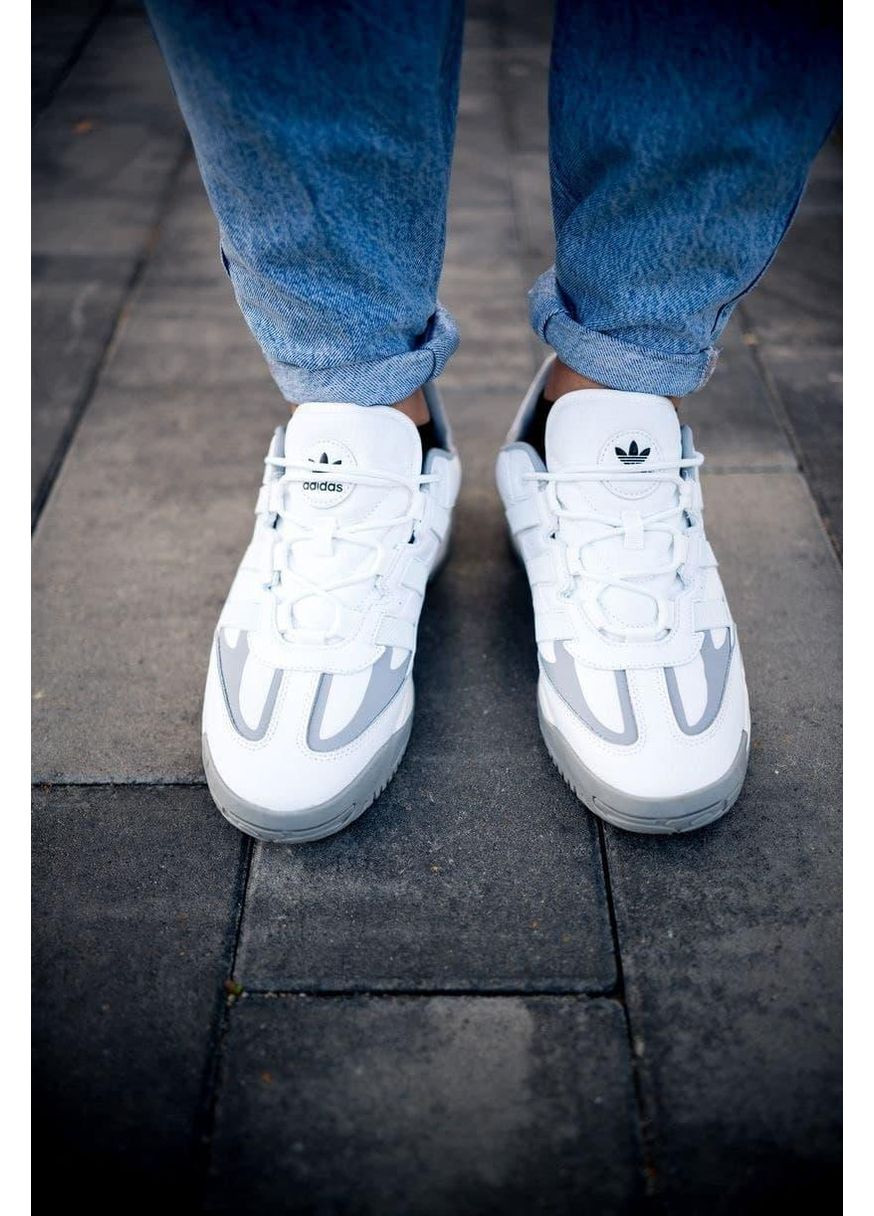 Серые демисезонные кроссовки мужские adidas niteball white grey адидас найтбол No Brand