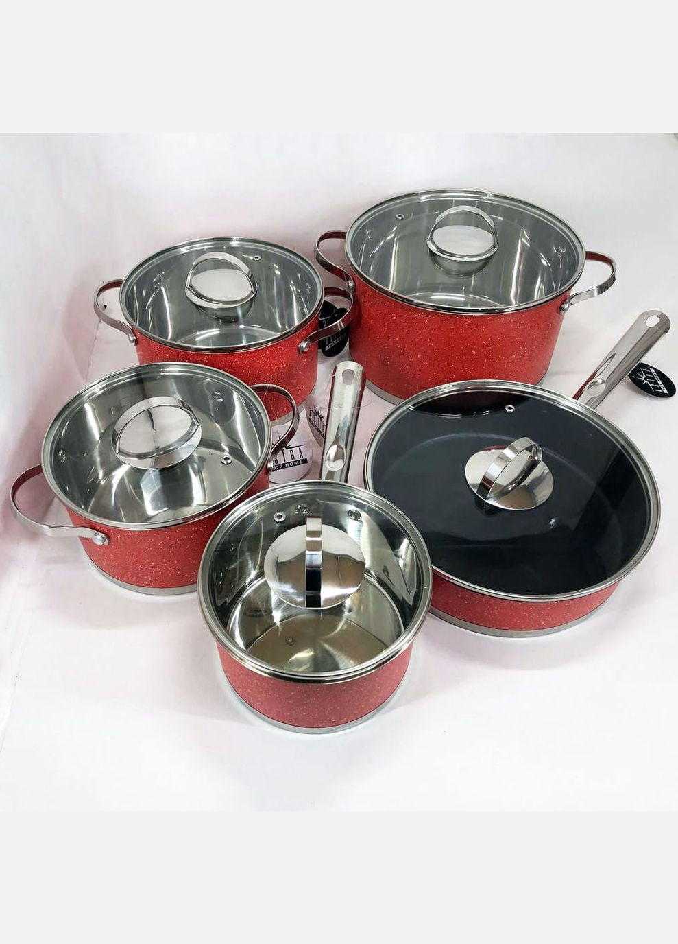 Лучшие кухонные кастрюли 10 предметов A-2510, Набор кастрюль с антипригарным LG-202 внутренним покрытием Astra (351486453)