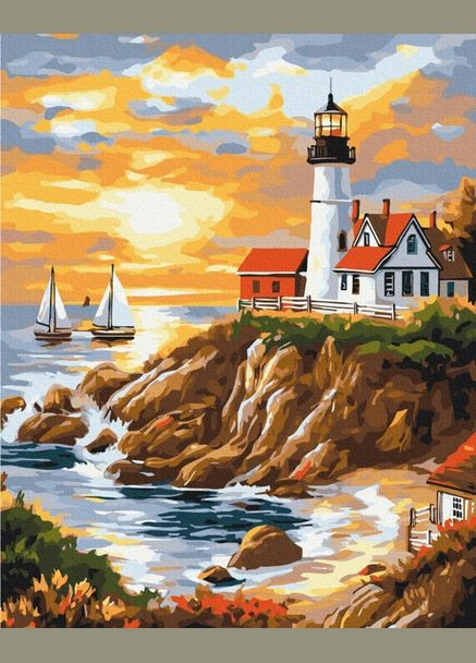 Картина за номерами Спокій біля маяка 40 х 50 BS54244 Brushme (348359625)