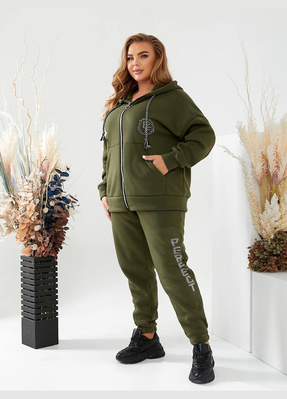 Теплый женский костюм на флисе цвет бордо New Trend (304649711)