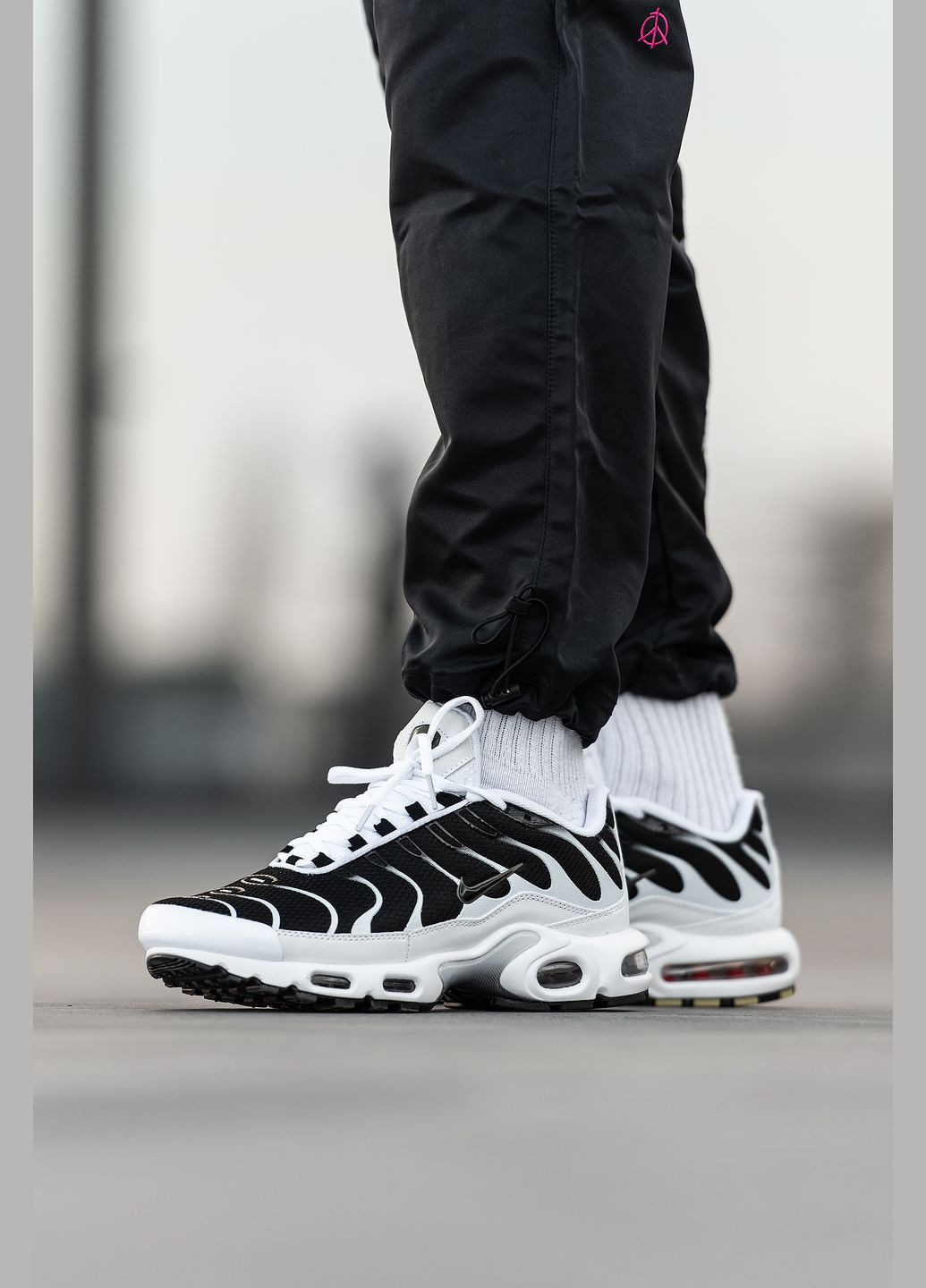Кроссовки женские и мужские Nike Air Max TN Plus black white | Найк Аир Макс ТН Плюс черно-белые No Brand чёрно-белые демисезоны (315482997)