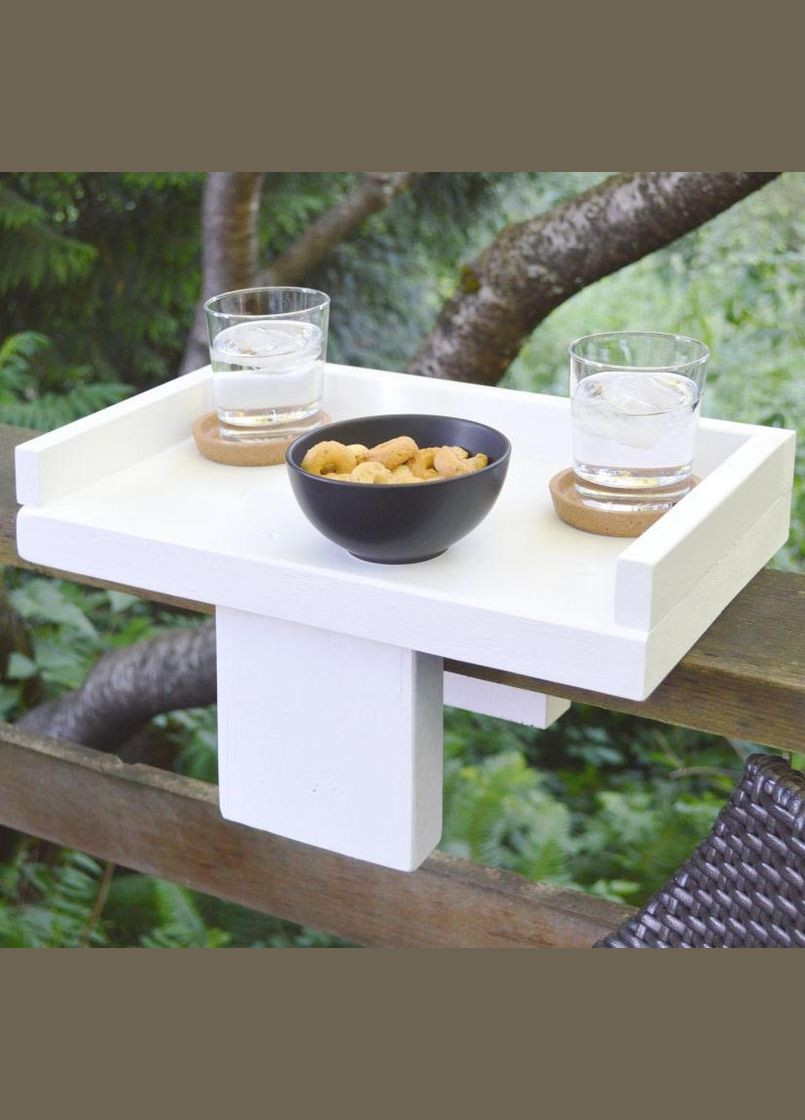 Подвесной балконный столик из дерева Ларвик зефир (ПБС-001620) No Brand (328414129)