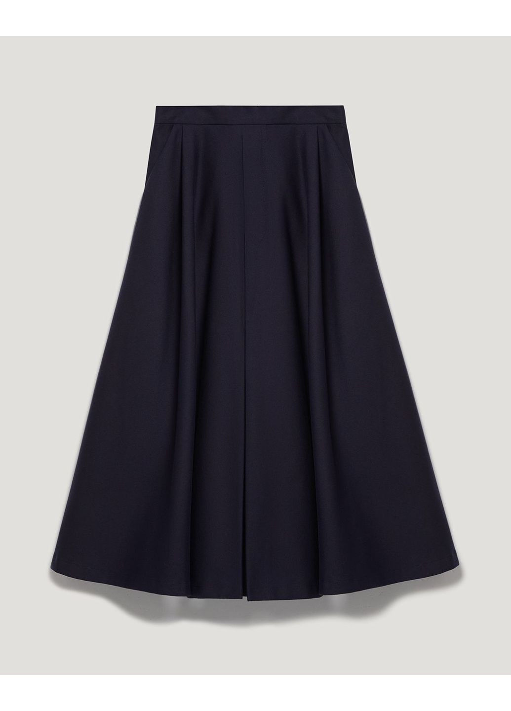 Темно-синяя миди-юбка из костюмной ткани темно-синяя JUL
