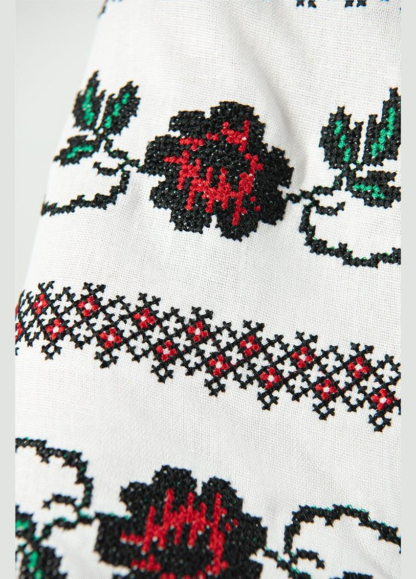 Белая вышиванка для девочки цветы Україна лен (321973035)