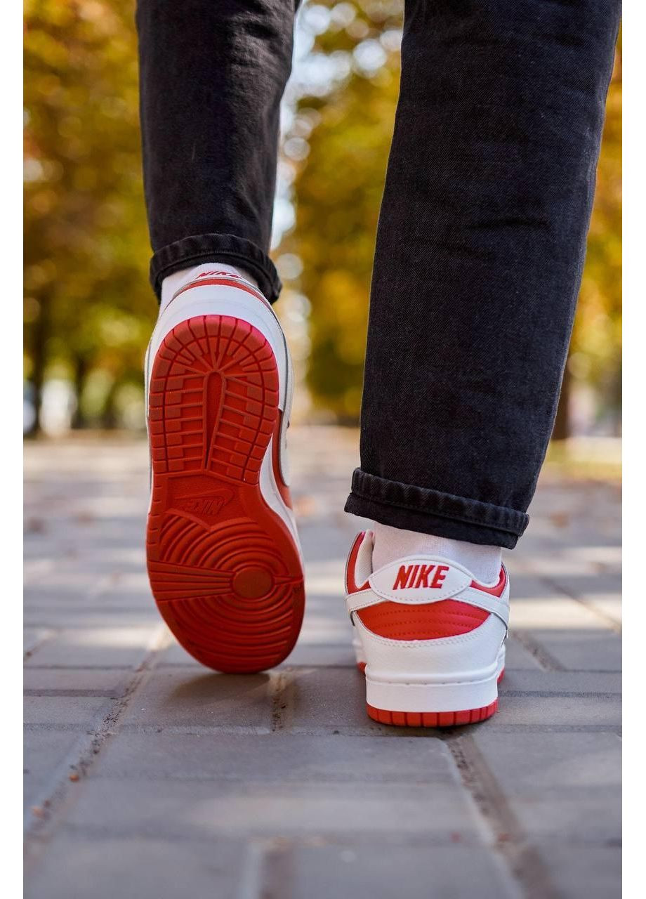 Білі Осінні кросівки чоловічі nike sb dunk low retro red white найк сб данк No Brand