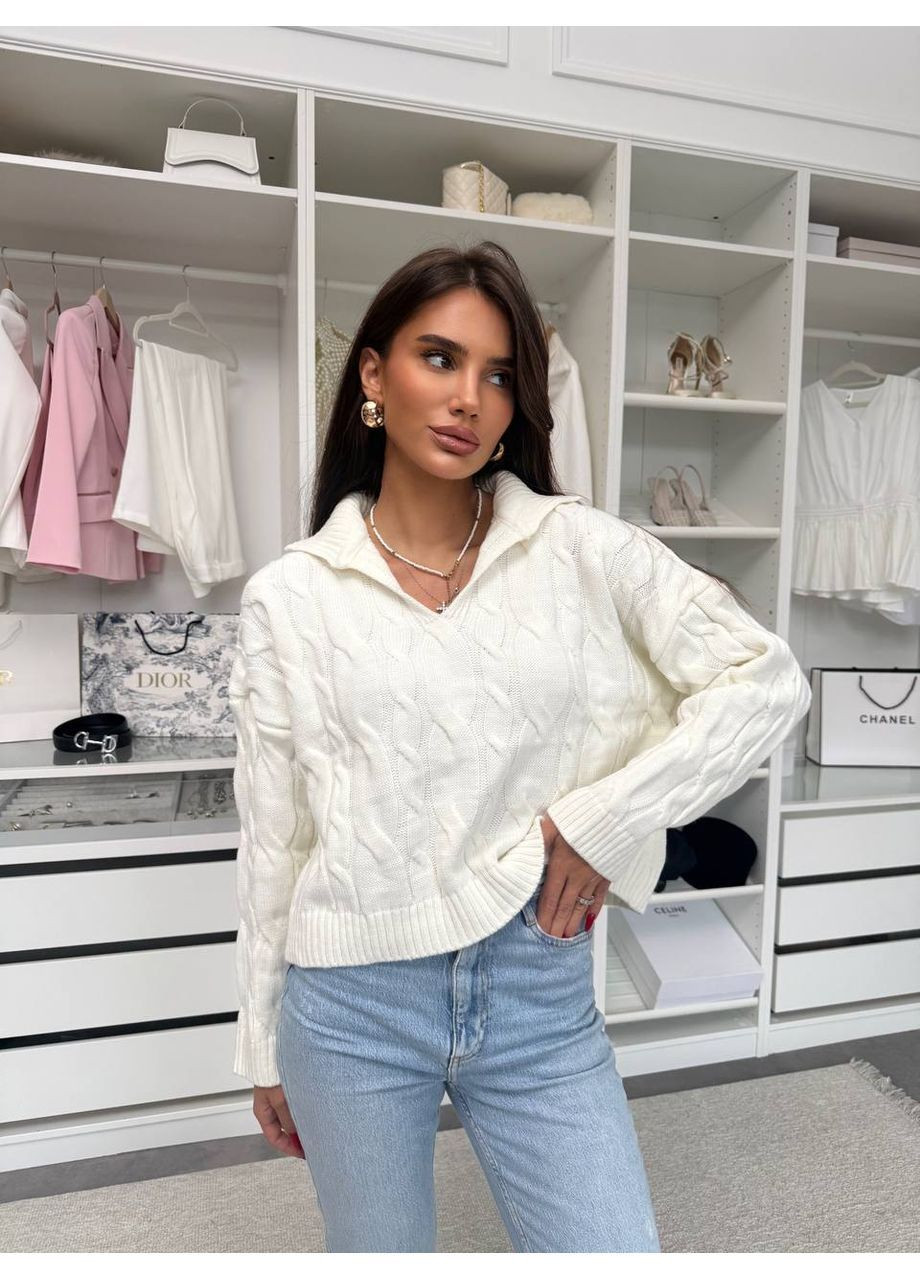 Молочный женский свитер турция Osoblyva