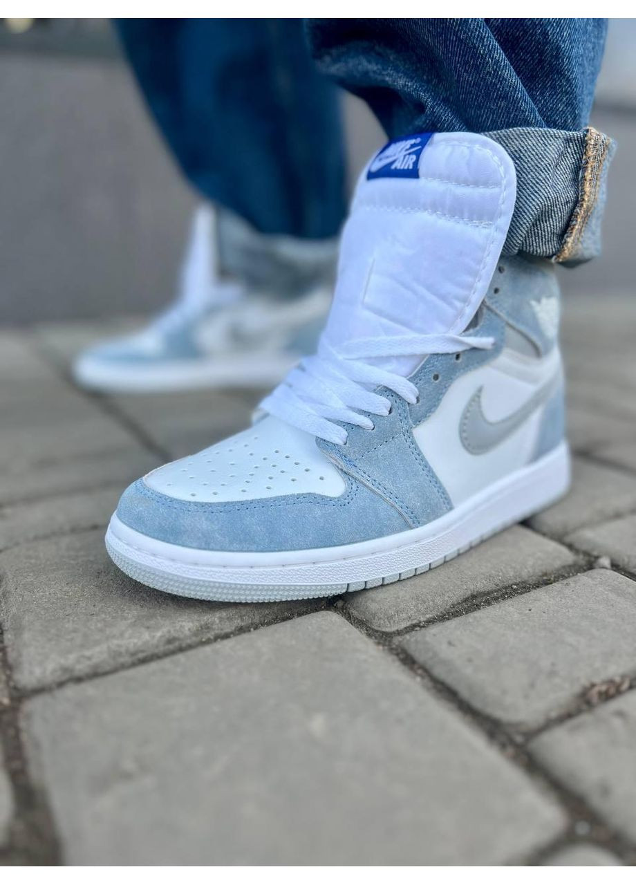 КРОСІВКИ ЖІНОЧІ NIKE AIR JORDAN RETRO 1 HYPER ROYAL НАЙК АІР ДЖОРДАН No Brand білі зими (368862359)