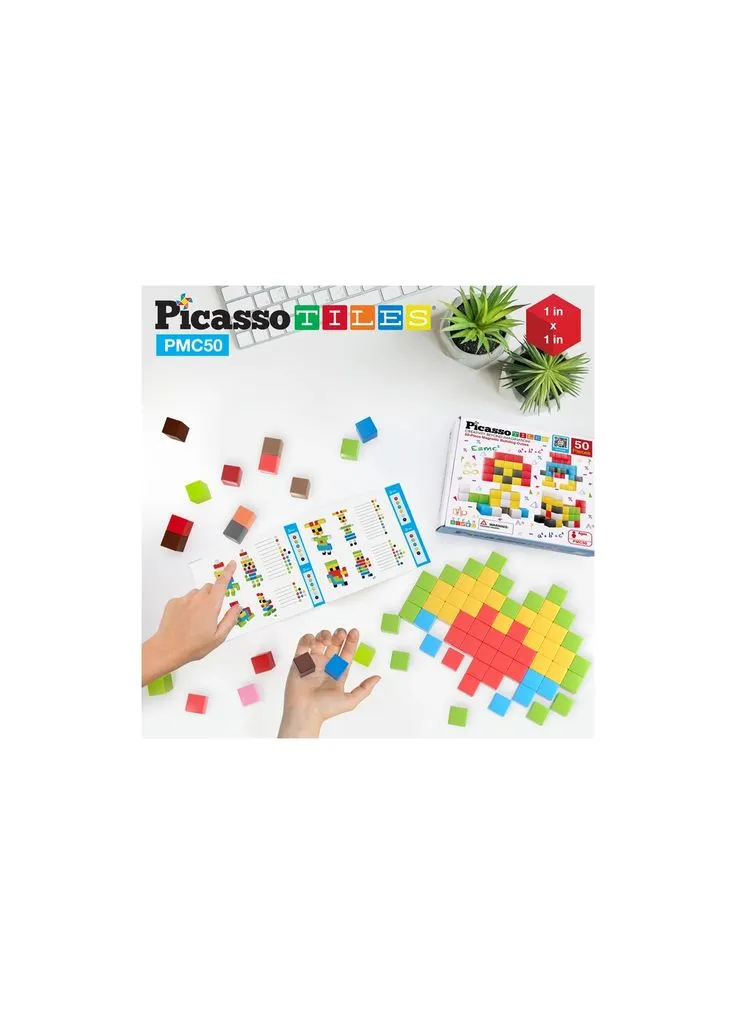 Конструктор магнитный Tiles Building Cubes 50 деталей (817338023645) Picasso (394077008)