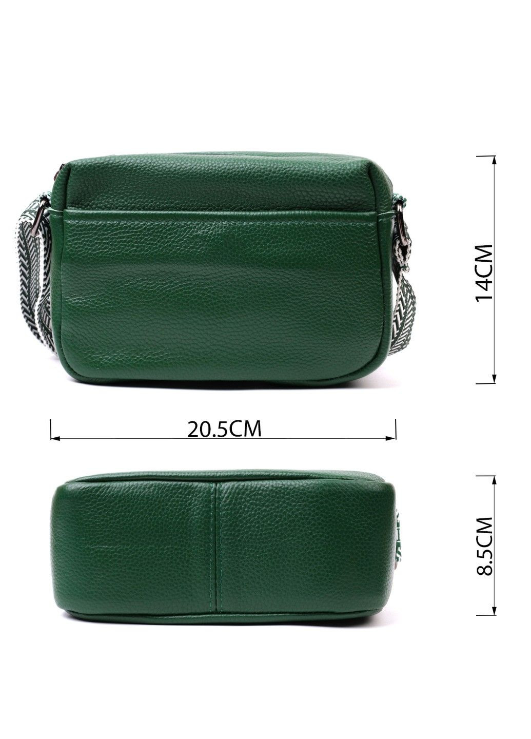 Сумка на одне відділення для стильних жінок із натуральної шкіри 22603 Зелена Vintage (297956949)