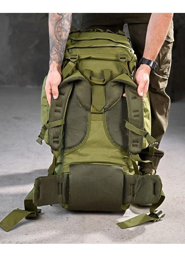 Тактический каркасный рюкзак 100L олива Oxford 900D рейдовый военный No Brand (393909068)