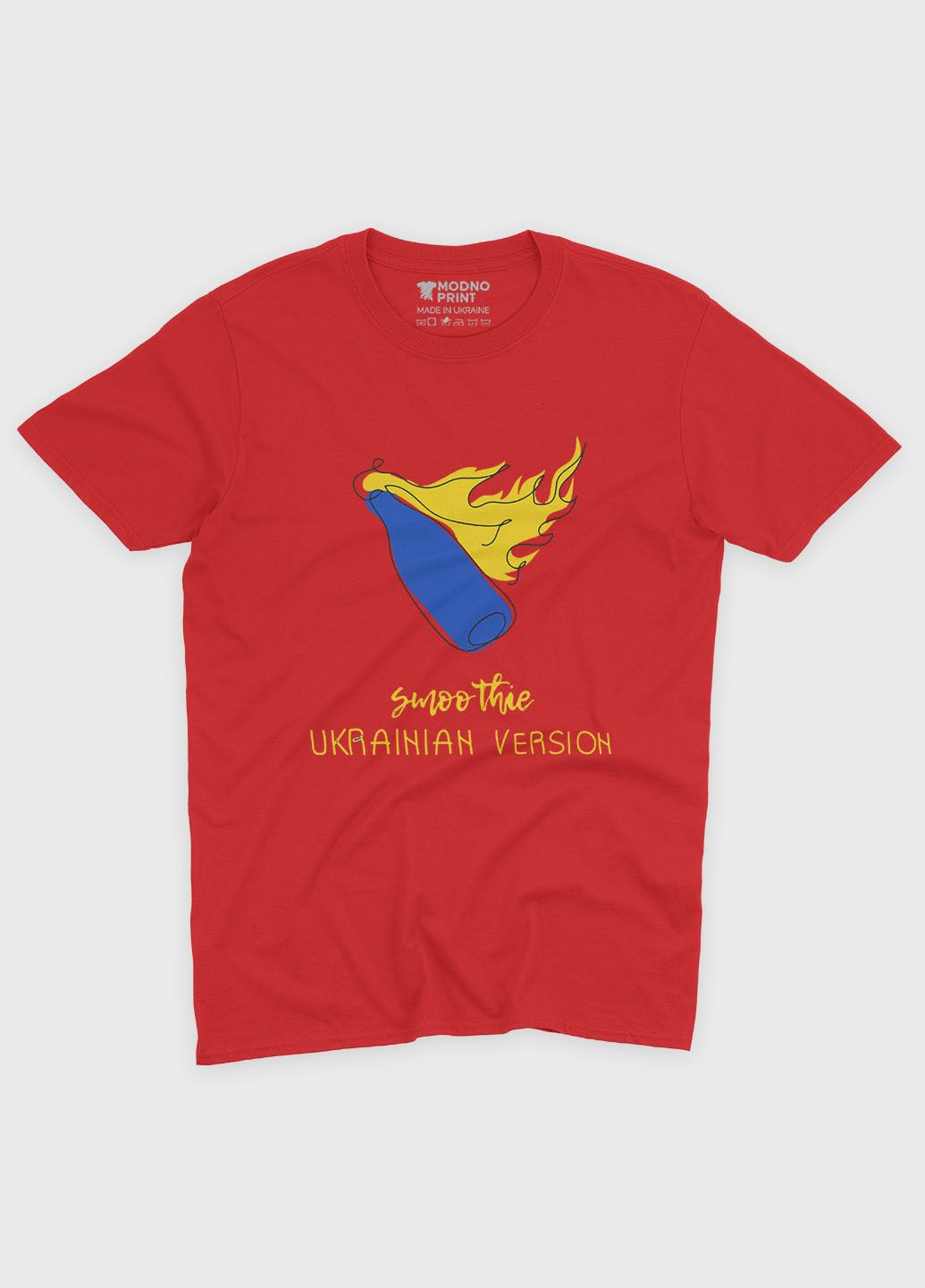 Красная демисезонная футболка для мальчика с патриотическим принтом (ts001-4-sre-005-1-091-b) Modno
