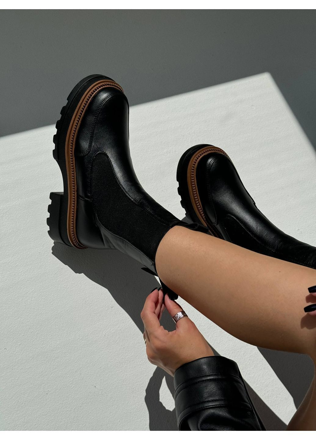 Зимние зимние кожаные челси Helen