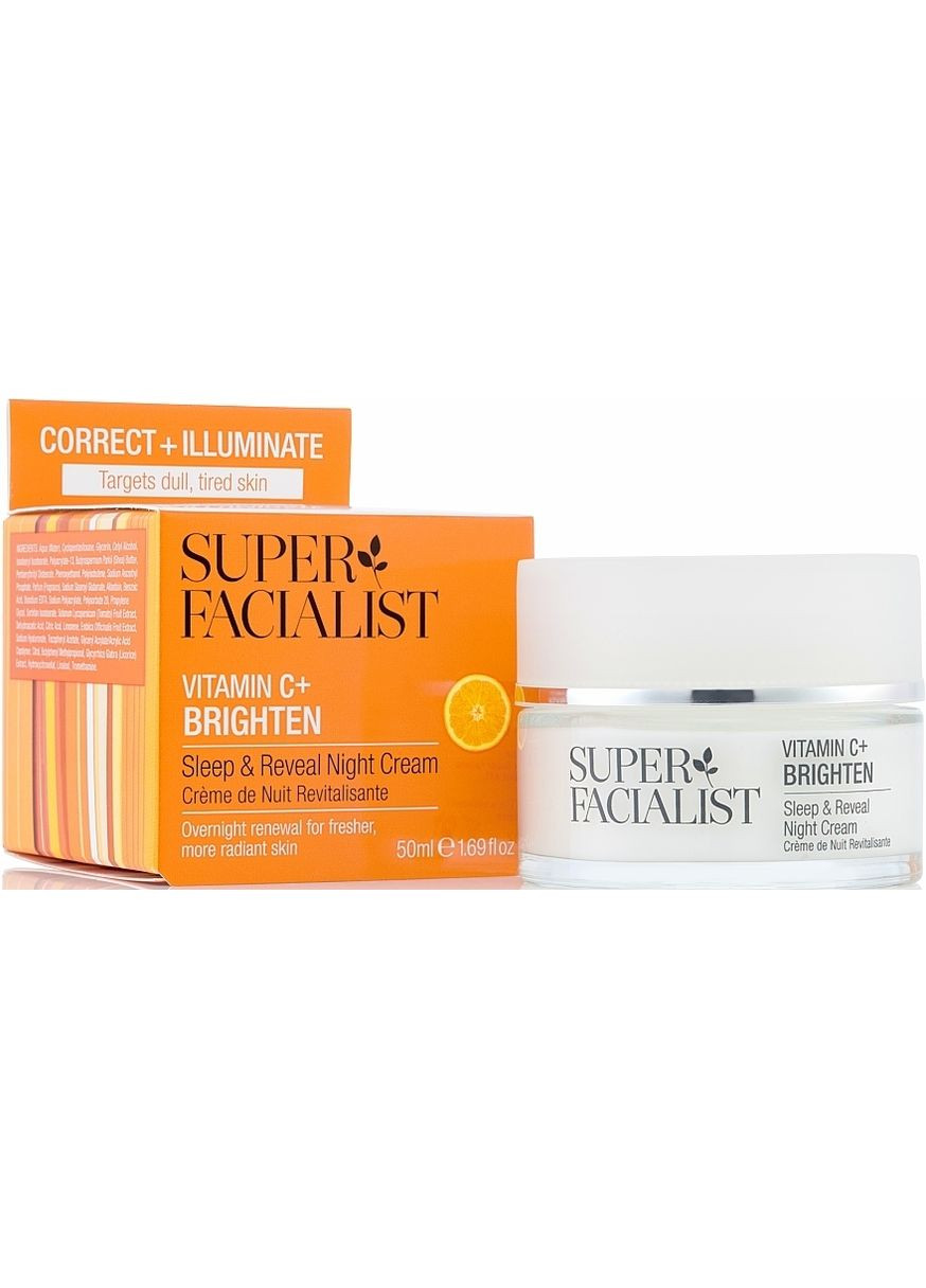 Крем нічний з вітаміном С для обличчя Vitamin C+ Brighten Sleep & Reveal Night Cream 50ml (1255083-16571445) Super Facialist (368611329)