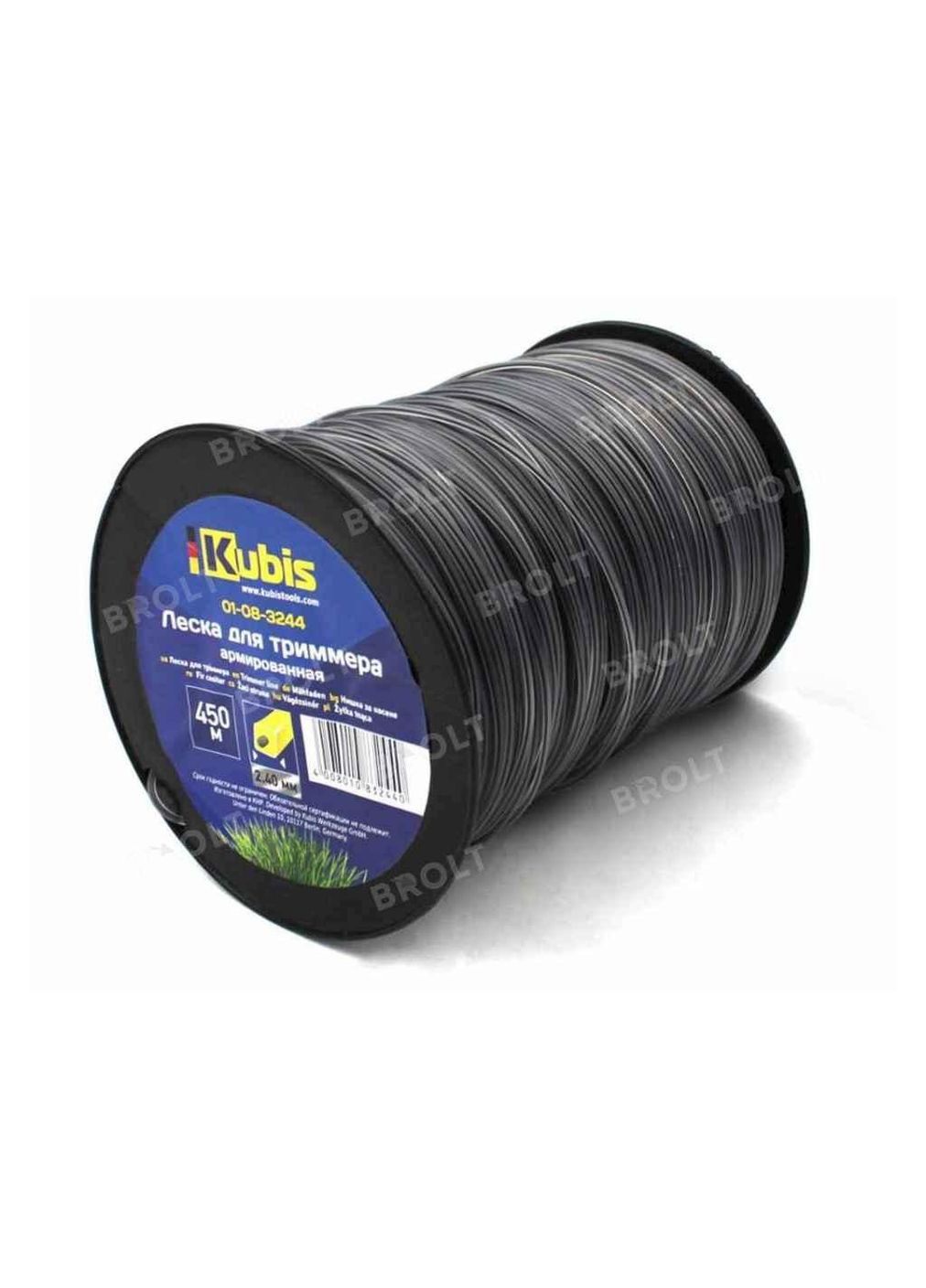 Леска для стрижки травы квадрат L=300м d=2,7мм армированная ТМ Kubis (304760625)