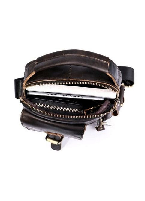 Шкіряна сумка крос боді чоловіча месенджер через плече коричнева 14702 Vintage (329198698)
