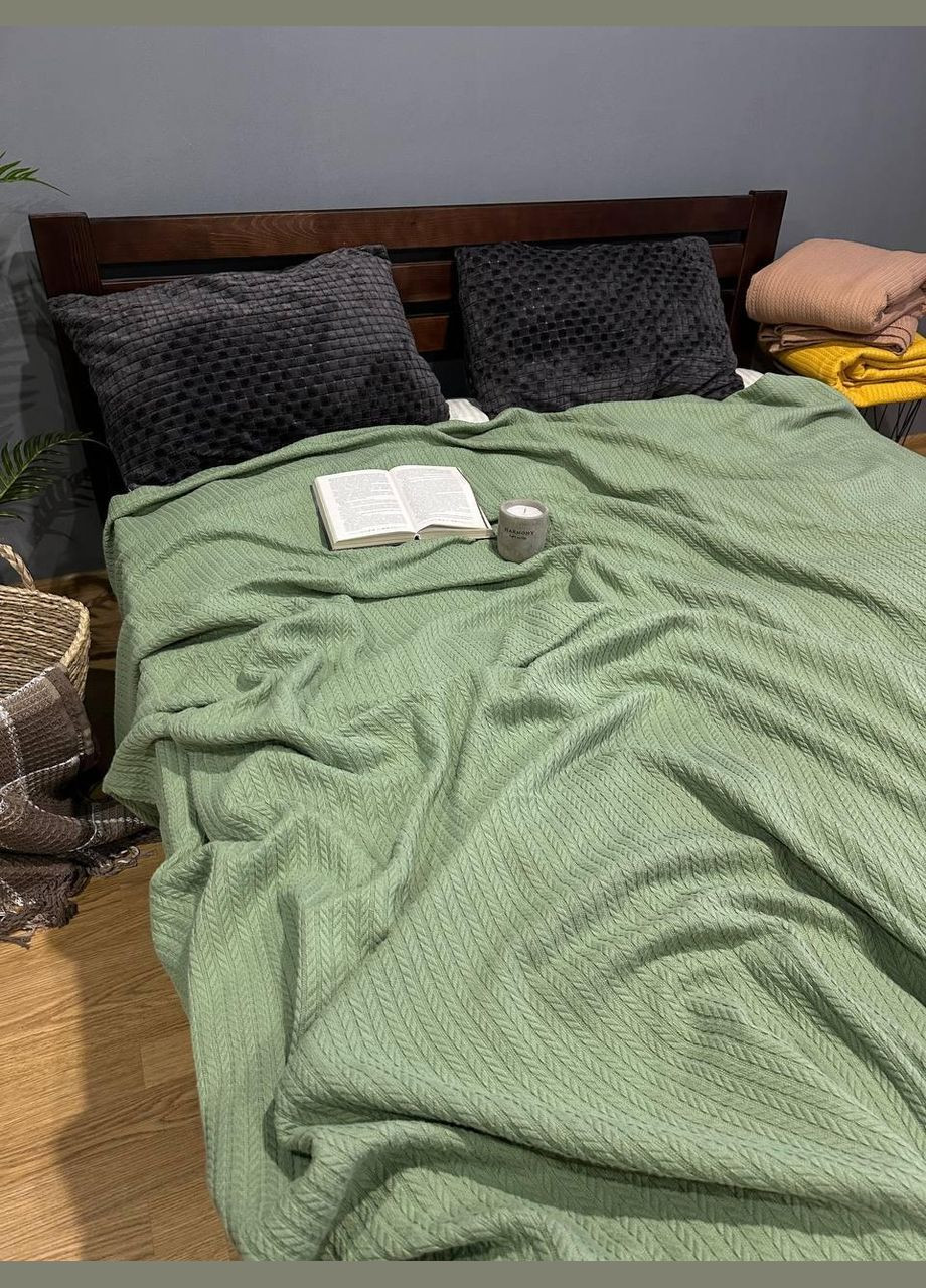 Покривало Косичка Євро 220х240 Бавовняне Фісташковий No Brand (316706115)