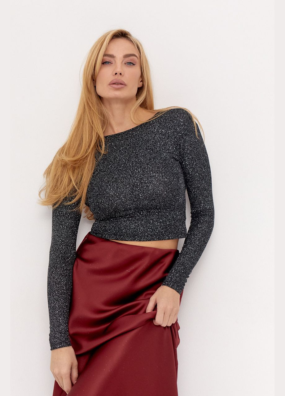 Жіночий лонгслів з люрексу з відкритою спиною Lurex (314454597)