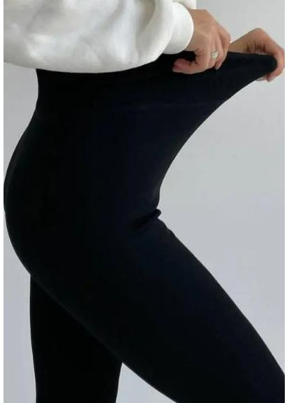 Лосини теплі Зимові жіночі легінси з утеплювачем на густому хутрі та широким поясом з високою талією No Brand Лосини утеплені на хутрі (351385813)