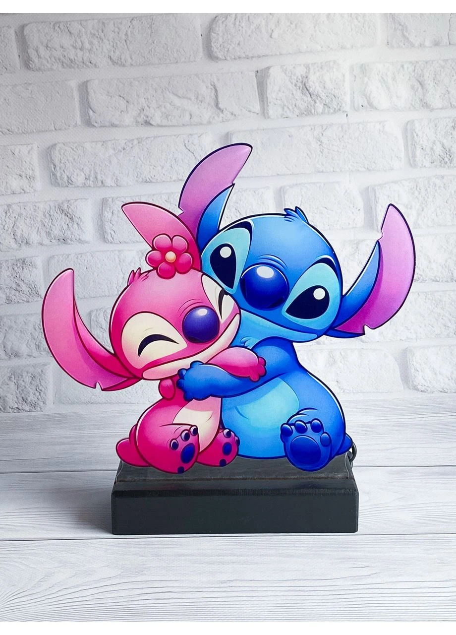 Дитячий нічник Стіч і Ангел/ Stitch and Angel на чорній підставці Creative (355402958)