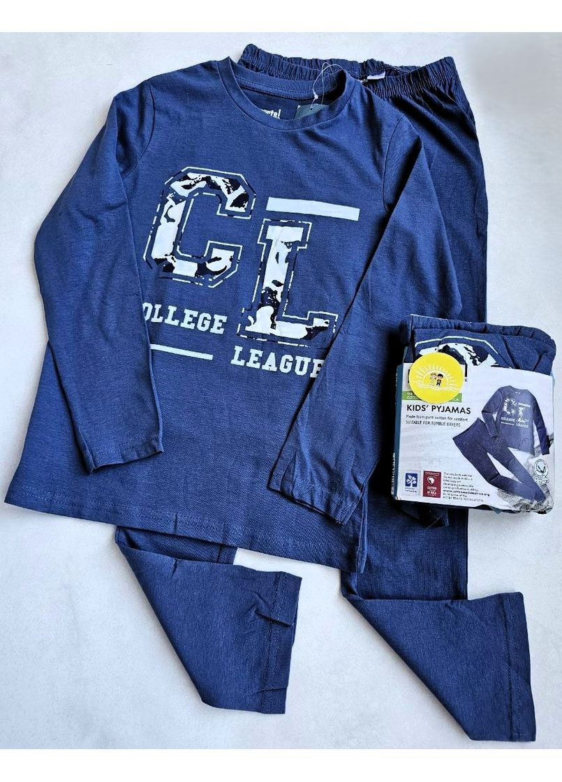 Синяя всесезон детская пижама реглан и брюки ! для мальчиков Pepperts Піжама