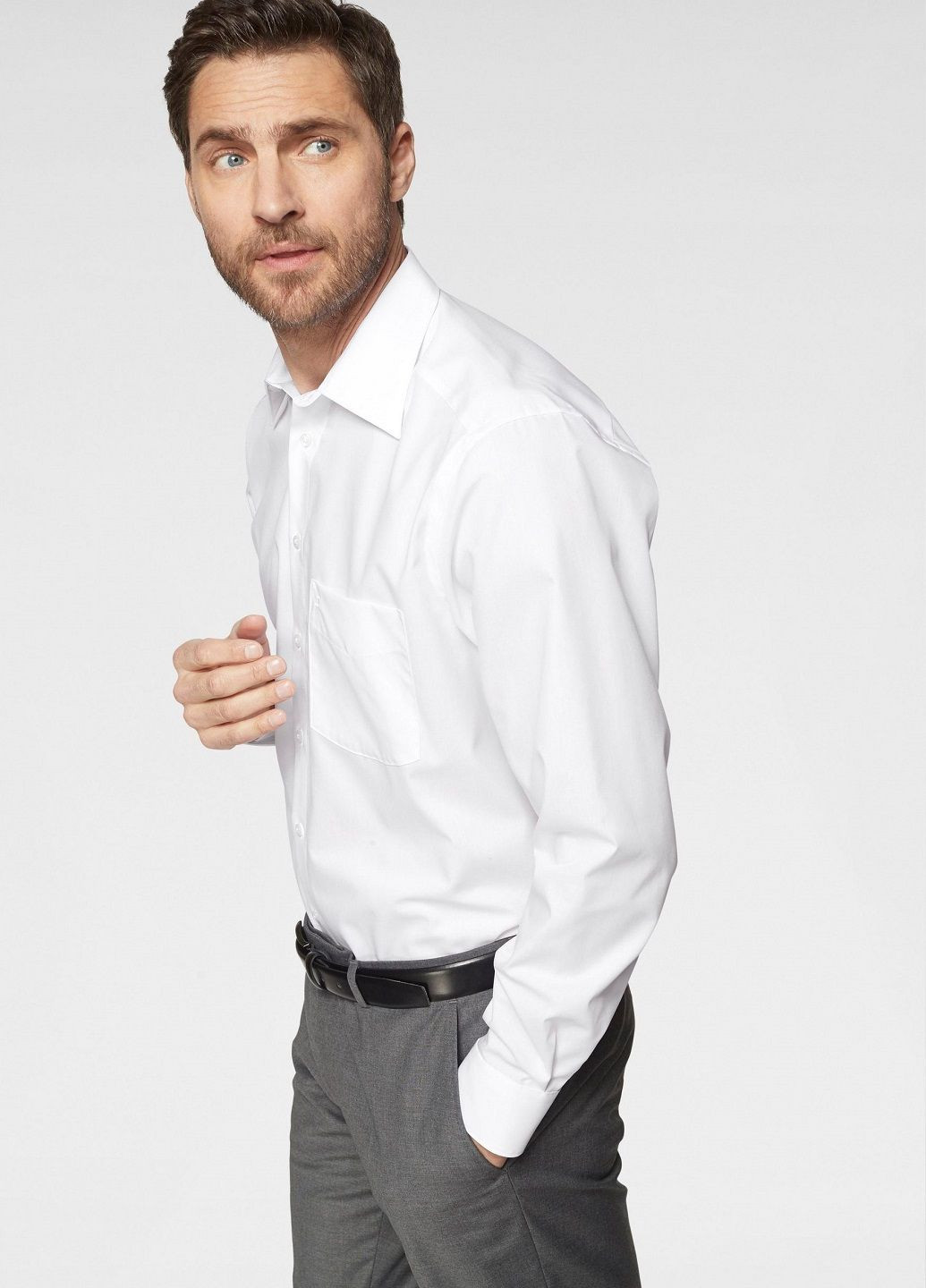 Белая кэжуал рубашка Olymp