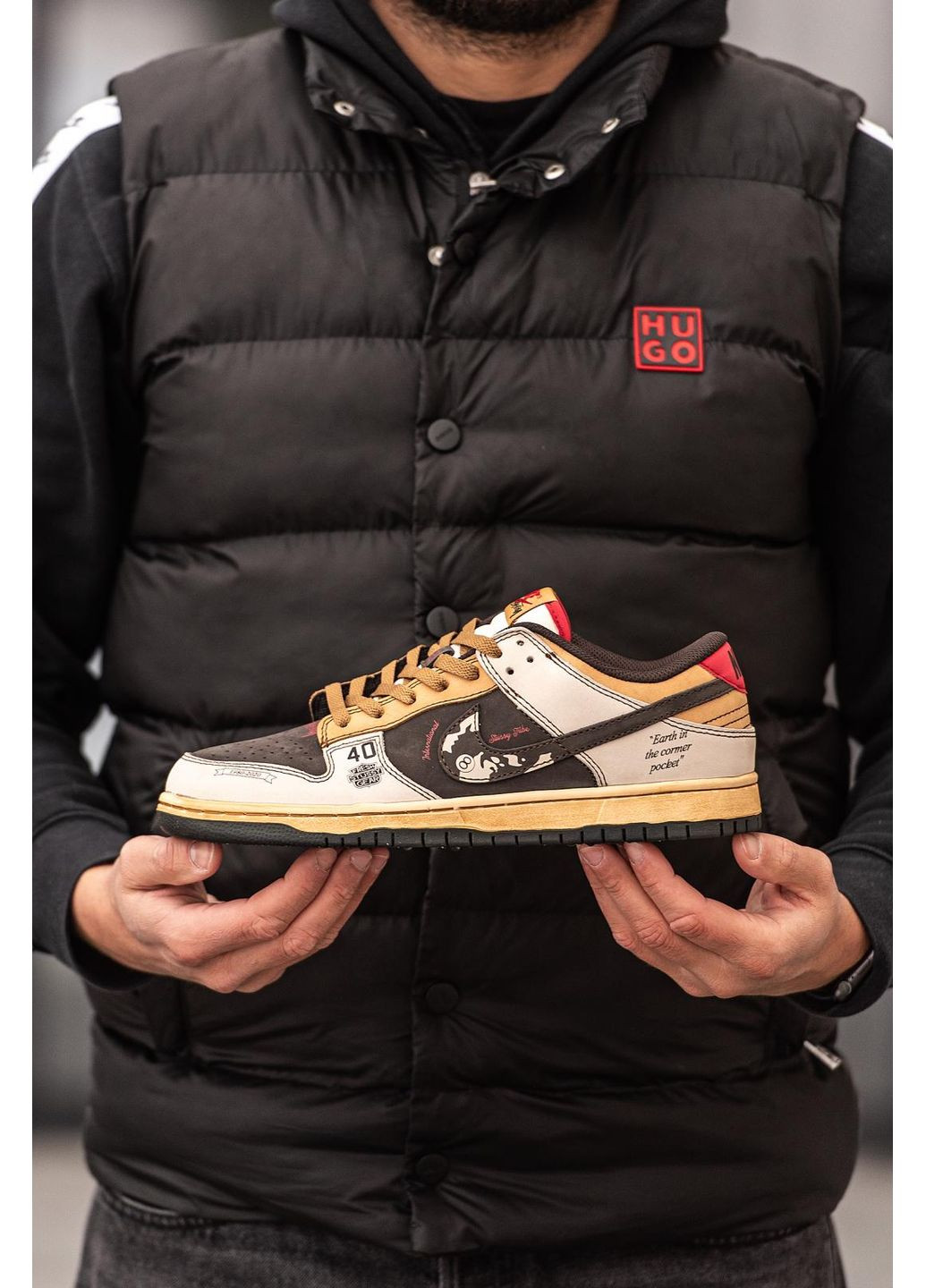 КРОСІВКИ ЖІНОЧІ NIKE SB DUNK LOW X STUSSY 40TH НАЙК СБ ДАНК No Brand бежеві демісезони (369388621)