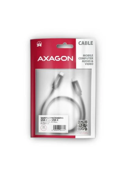 Дата кабель (BUCM2-CM10AB) Axagon USB-C to USB-C 1.0m USB 2.0 PD 240W 5A black (401637839)