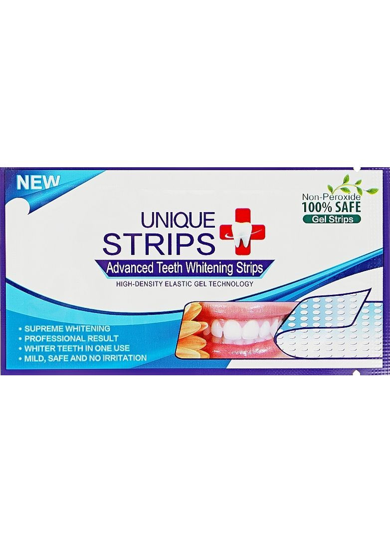 Полоски для домашнего отбеливания зубов White Blue Light 14шт (2-949236) Unique Strips (369794661)