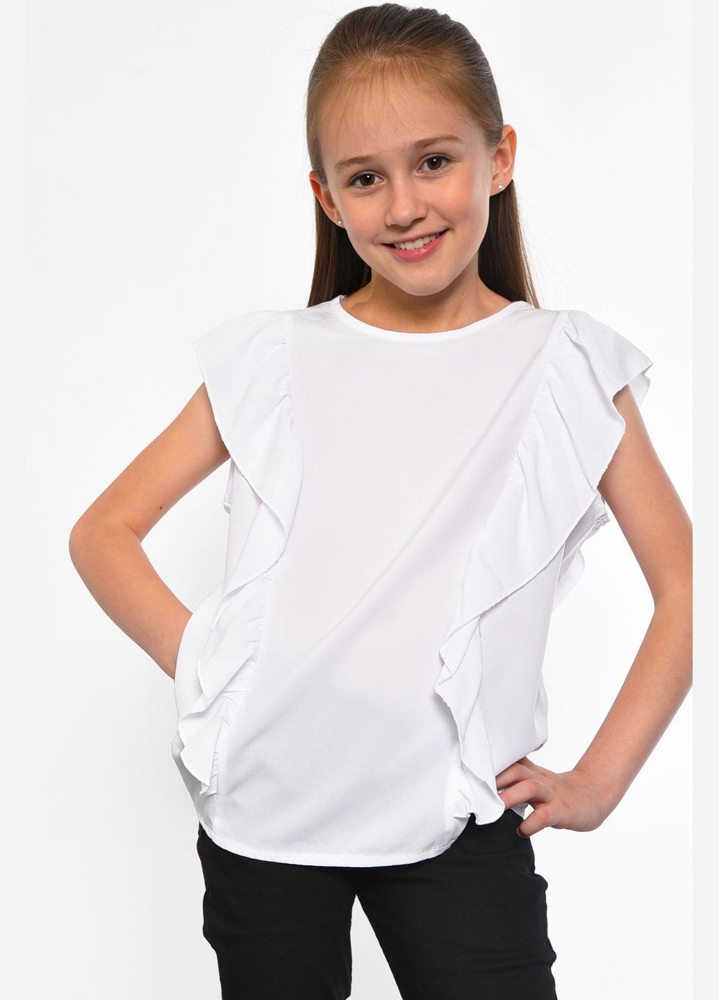 Блуза дитяча для дівчинки білого кольору Let's Shop (297948904)