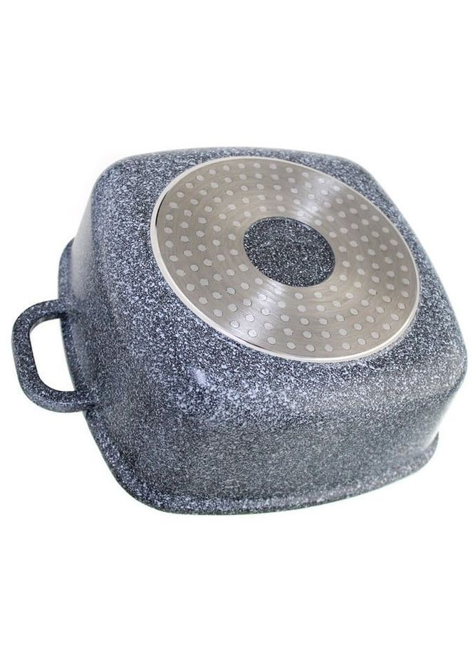 Казан квадратный с крышкой гранитный 4,3л 24см серый (1756374662) Unique UN-5206 (331605197)