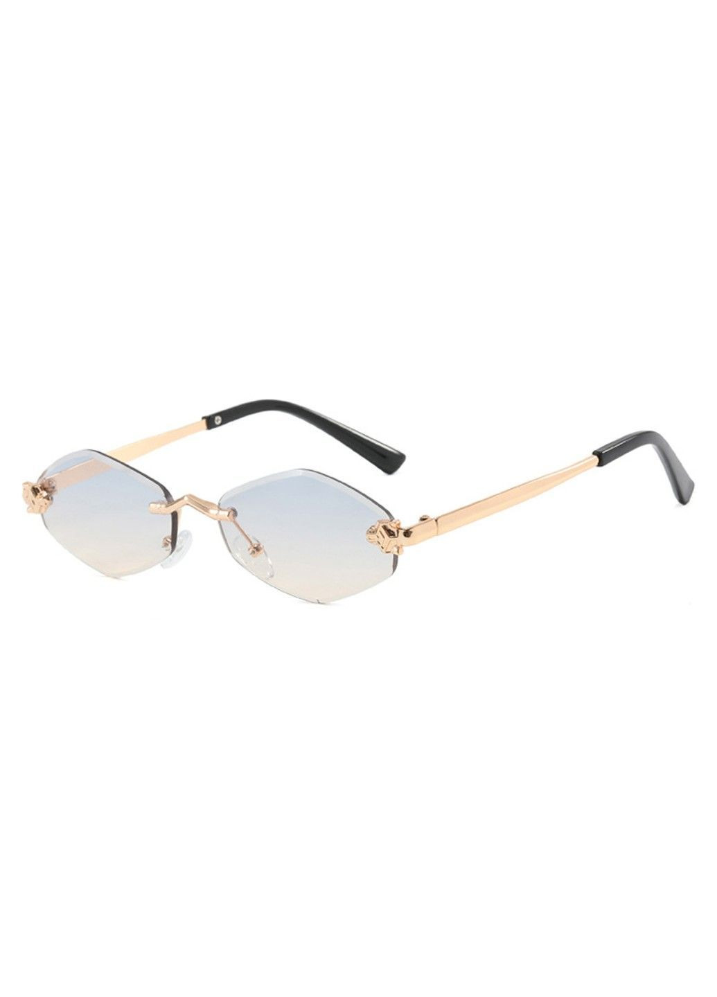 Солнцезащитные очки ромбы Panthère шестигарнные без оправы имиджевые градиент прозрачные No Brand (365656205)