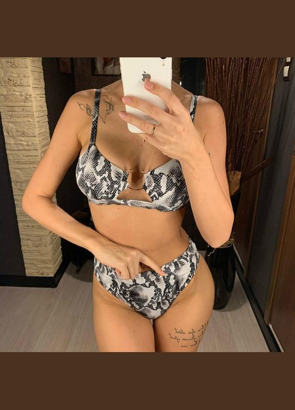 Сірий демісезонний жіночий роздільний купальник (арт.6086) No Brand