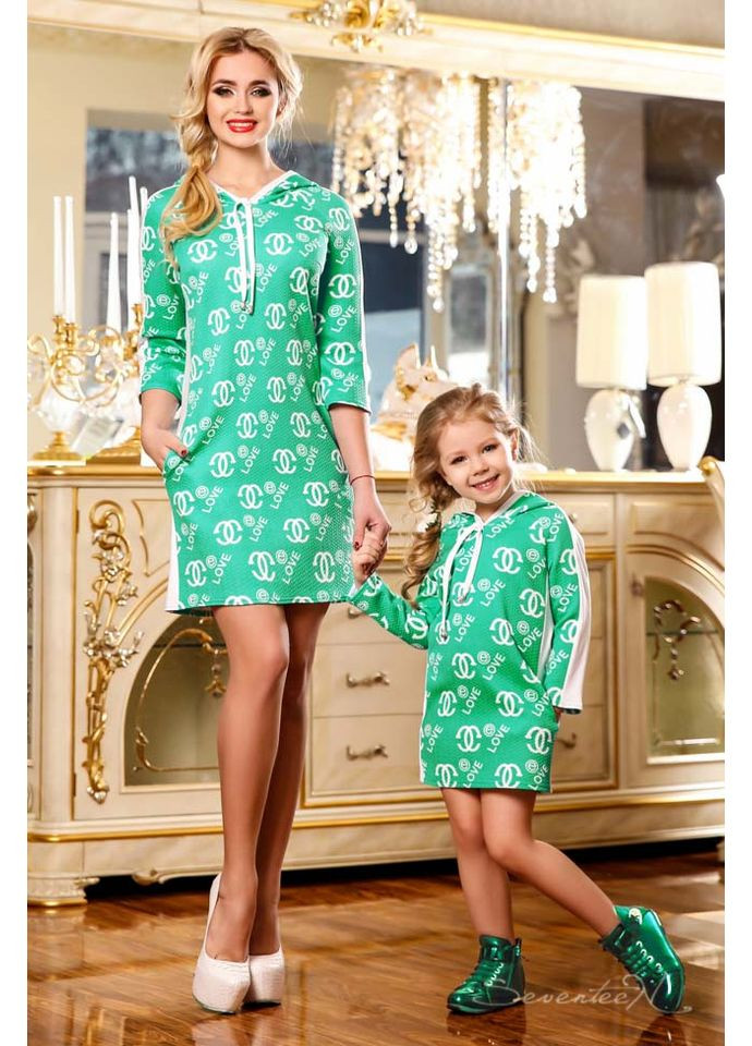 Зеленое платье 561.1162 Seventeen