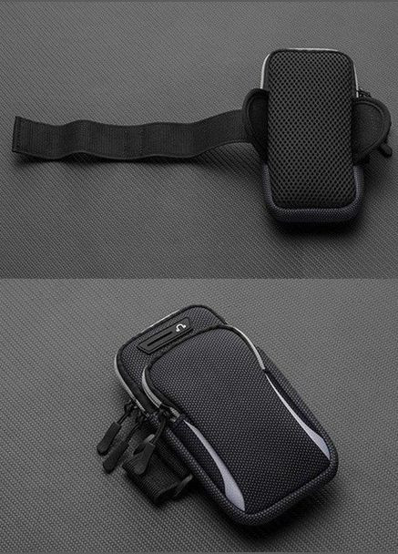 Сумка-чохол на руку для бігу CWa з 2 кишенями Чорна (K2380580) No Brand (349844488)