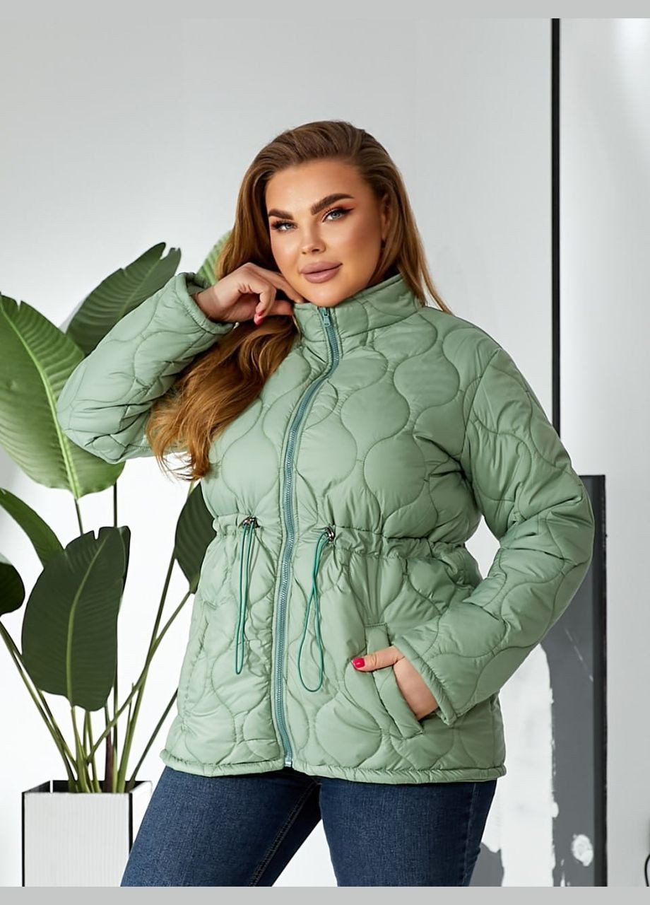Фісташкова жіноча весняна куртка колір фісташковий р.54/56 452768 New Trend