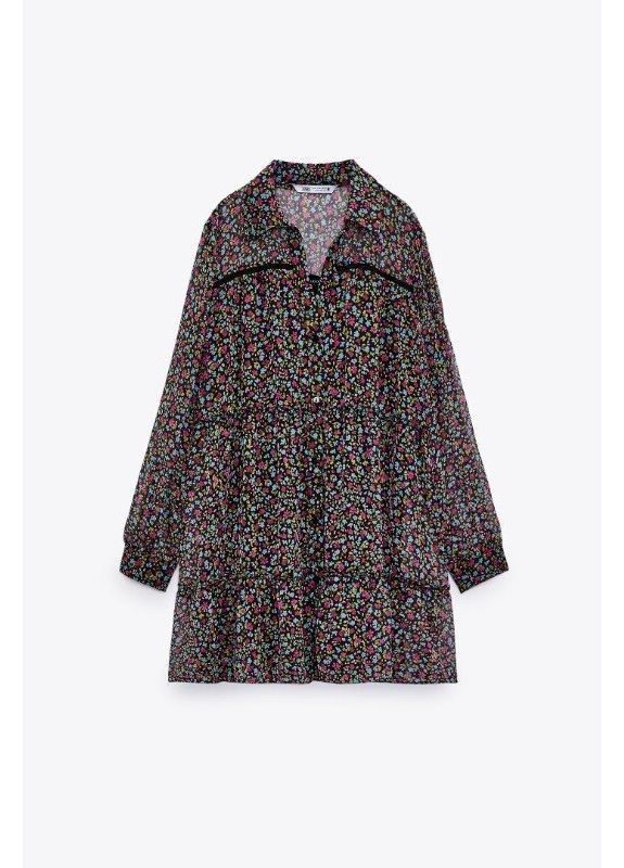 Комбинированное платье 9315/564 Zara