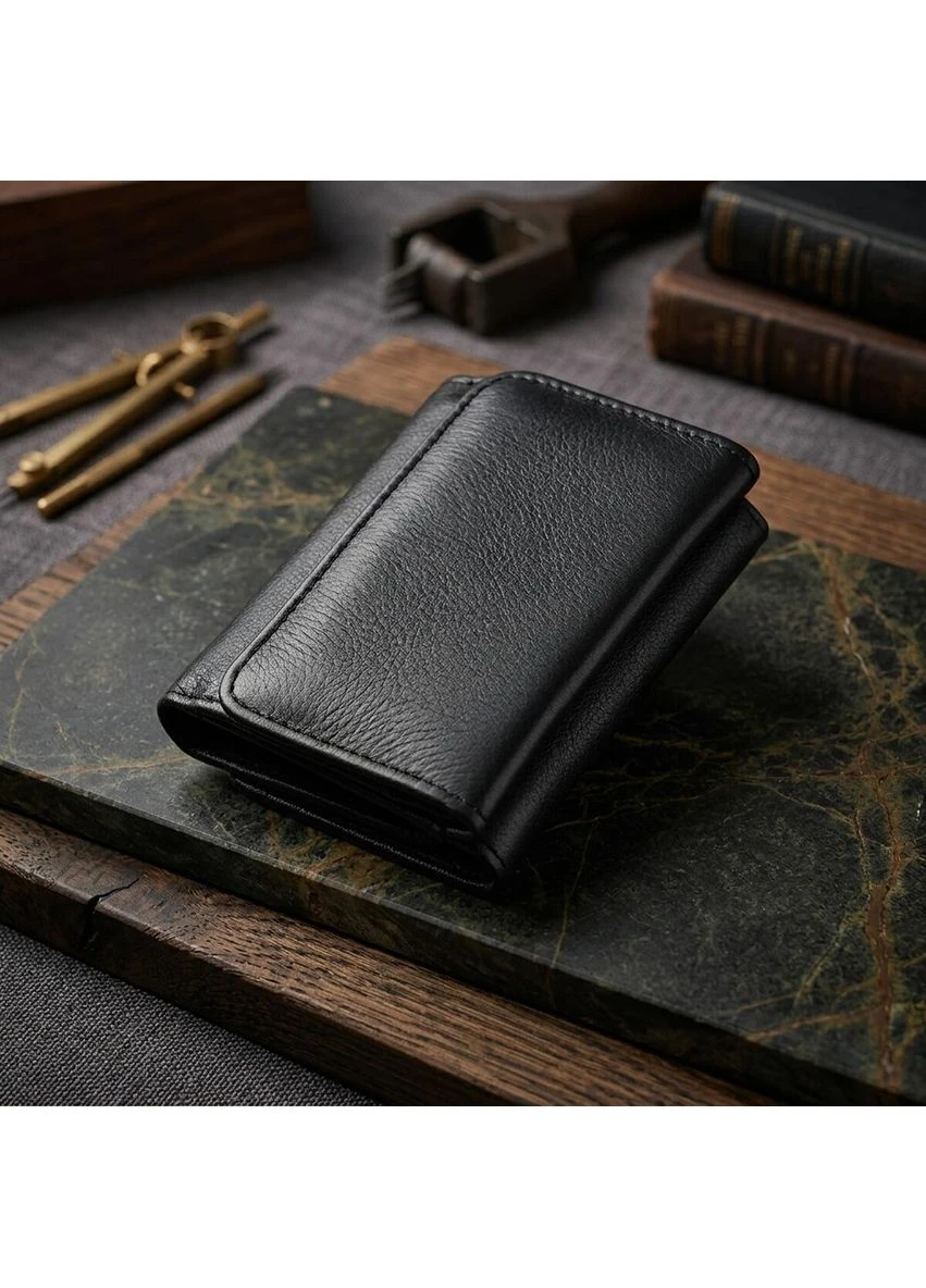 Гаманець для жінок з натуральної шкіри горизонтального формату ST Leather Чорний Верховинка 22722 (398293561)