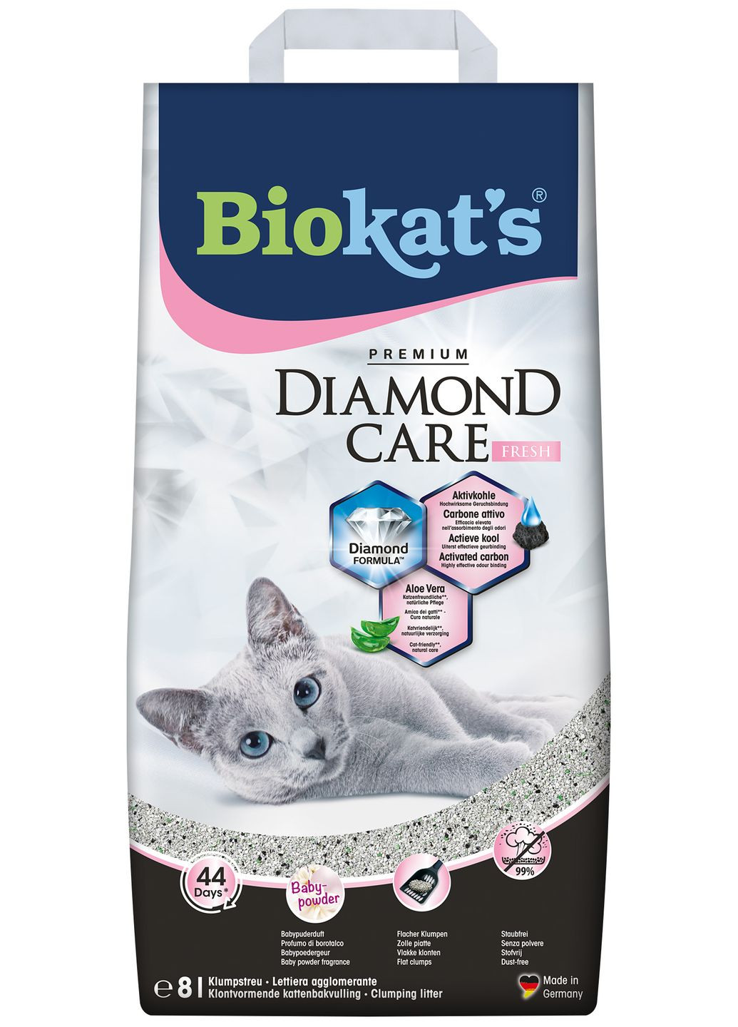 Наполнитель для кошачьего туалета Dimond Care Fresh Бентонитовый комкующий 8 л (4002064613260) Biokat's (279563362)