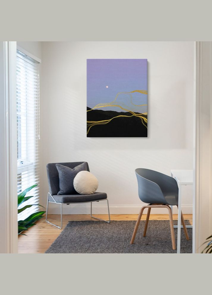 Картина Золотые волны 45x60 см (P0417) Malevich Store (333339124)