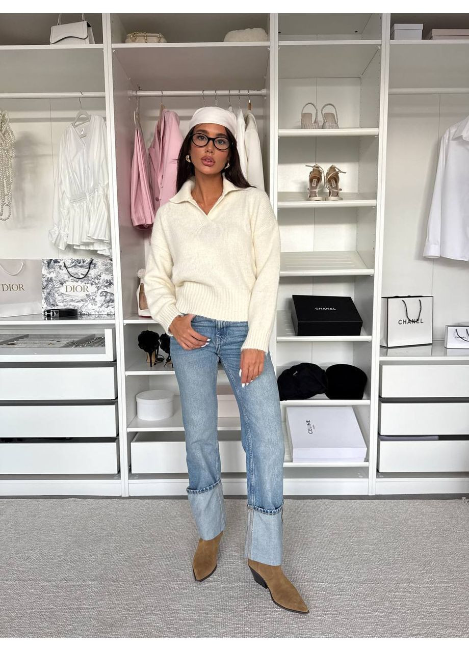 Молочний жіночий светр туреччина Osoblyva